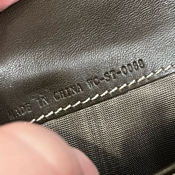 Celine Beige Macadam Canvas w/ Croc Embossed Leather French long Wallet-rare - Picture 14 of 16